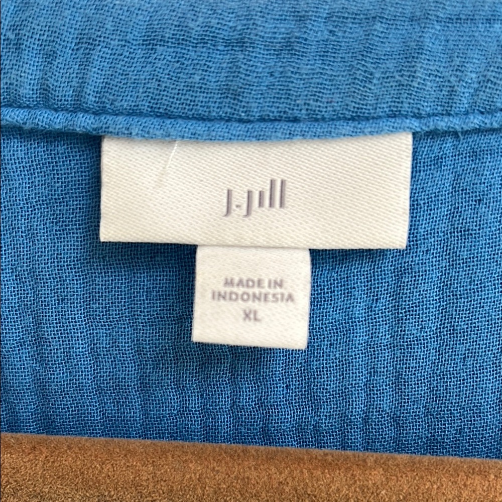 J. Jill Blue Button-Down Dress - Picture 2 of 5